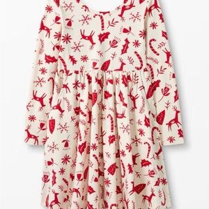 Hanna Andersson Red and White Celebration Skater Dress, 3T